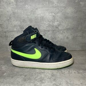 Nike Court Borough Mid 2 Sneakers CD7782-403 Womens sz 8.5 - black/lime
